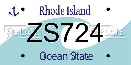 ZS724 Rhode Island License Plate