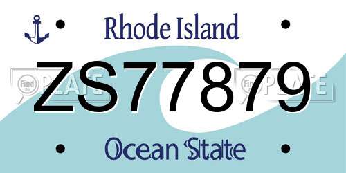 ZS77879 Rhode Island License Plate