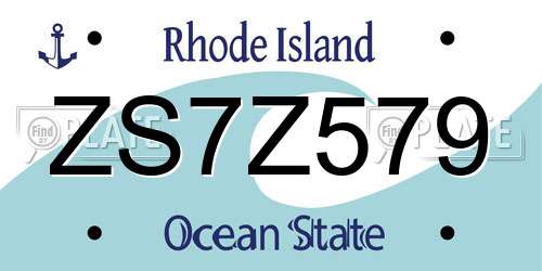 ZS7Z579 Rhode Island License Plate