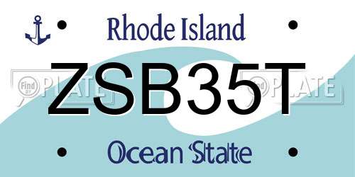 ZSB35T Rhode Island License Plate