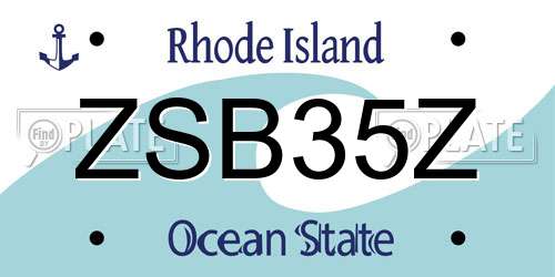 ZSB35Z Rhode Island License Plate