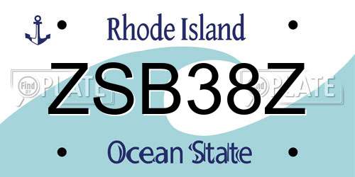 ZSB38Z Rhode Island License Plate