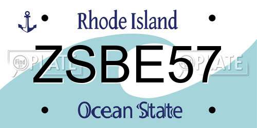 ZSBE57 Rhode Island License Plate