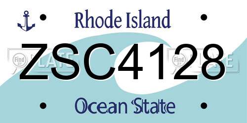 ZSC4128 Rhode Island License Plate