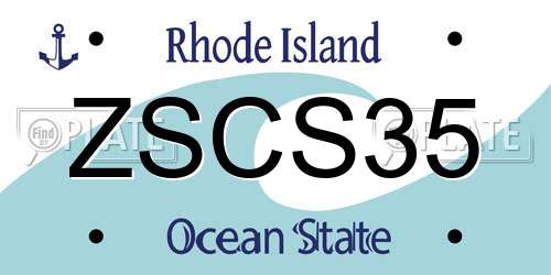 ZSCS35 Rhode Island License Plate