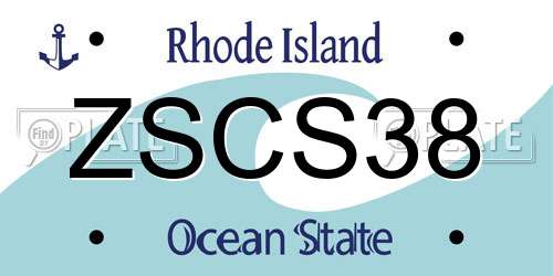 ZSCS38 Rhode Island License Plate