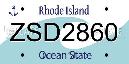 ZSD2860 Rhode Island License Plate