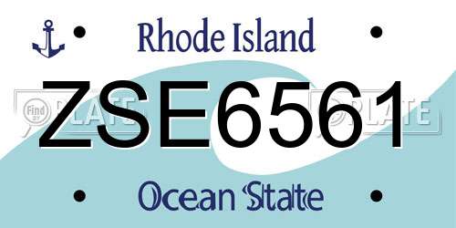 ZSE6561 Rhode Island License Plate