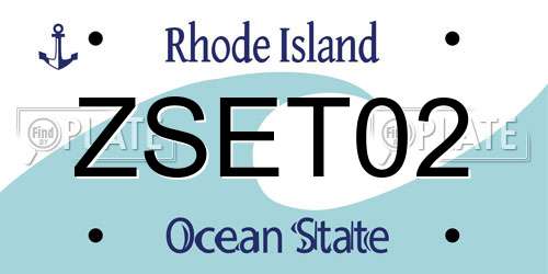 ZSET02 Rhode Island License Plate