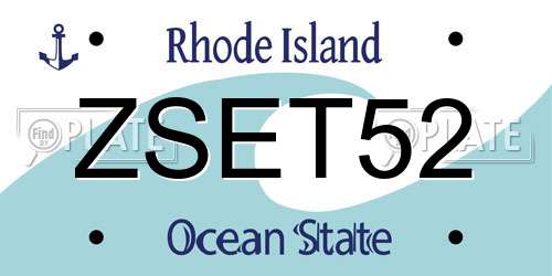 ZSET52 Rhode Island License Plate