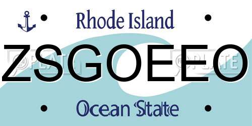 ZSGOEEO Rhode Island License Plate