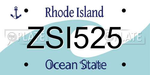 ZSI525 Rhode Island License Plate