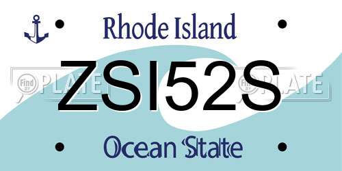 ZSI52S Rhode Island License Plate