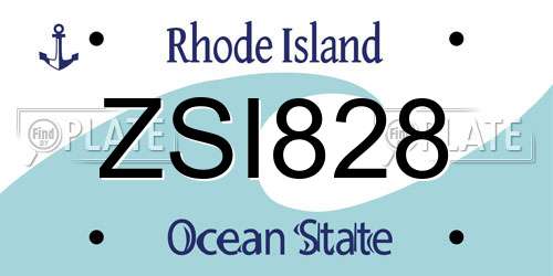 ZSI828 Rhode Island License Plate