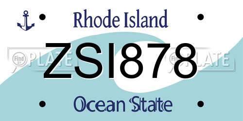 ZSI878 Rhode Island License Plate