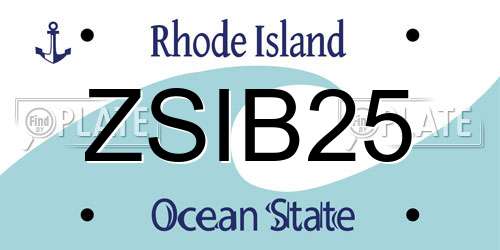 ZSIB25 Rhode Island License Plate