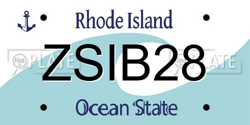 ZSIB28 Rhode Island License Plate