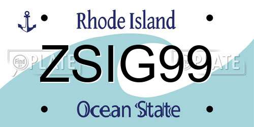 ZSIG99 Rhode Island License Plate