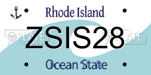 ZSIS28 Rhode Island License Plate