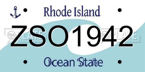 ZSO1942 Rhode Island License Plate