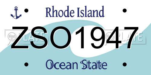 ZSO1947 Rhode Island License Plate