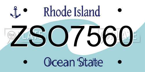 ZSO7560 Rhode Island License Plate