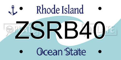 ZSRB40 Rhode Island License Plate