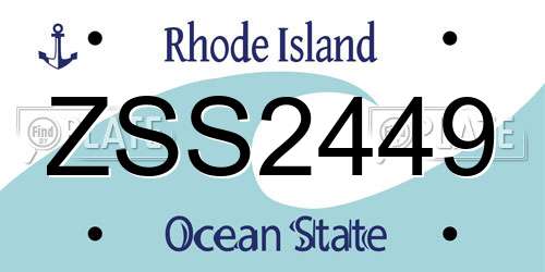 ZSS2449 Rhode Island License Plate