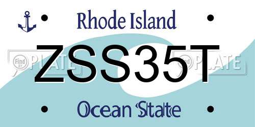 ZSS35T Rhode Island License Plate