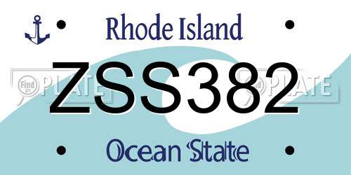 ZSS382 Rhode Island License Plate