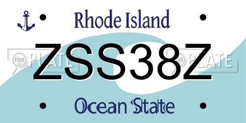 ZSS38Z Rhode Island License Plate