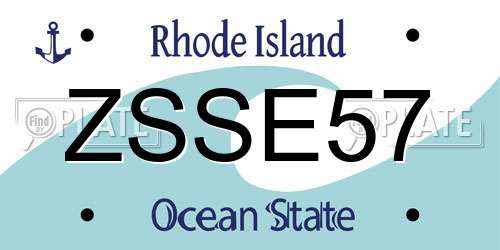 ZSSE57 Rhode Island License Plate