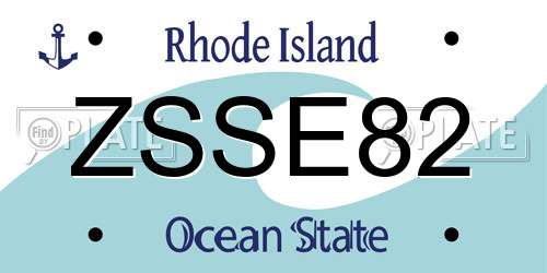 ZSSE82 Rhode Island License Plate