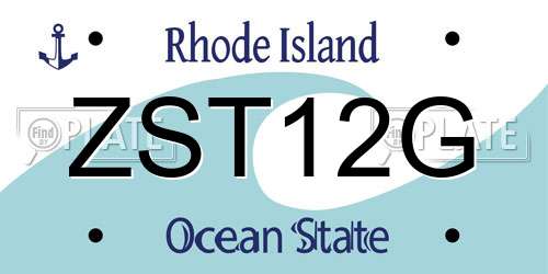 ZST12G Rhode Island License Plate