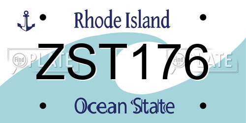 ZST176 Rhode Island License Plate