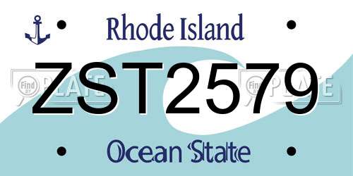 ZST2579 Rhode Island License Plate