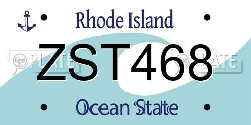 ZST468 Rhode Island License Plate