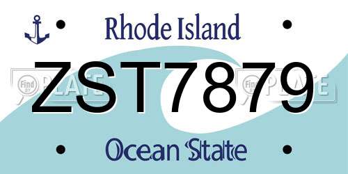ZST7879 Rhode Island License Plate