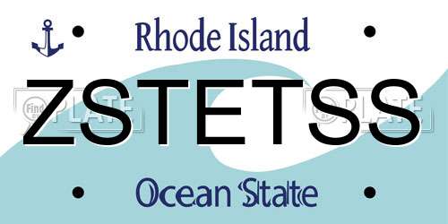 ZSTETSS Rhode Island License Plate