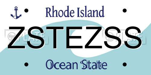 ZSTEZSS Rhode Island License Plate