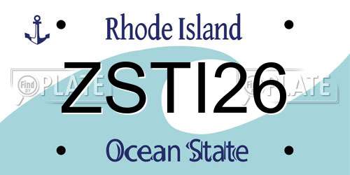 ZSTI26 Rhode Island License Plate