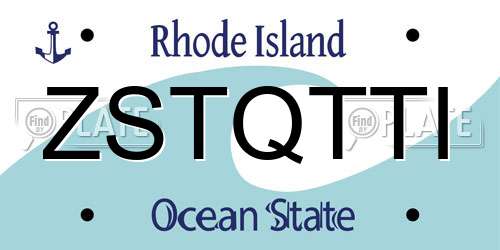 ZSTQTTI Rhode Island License Plate