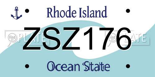 ZSZ176 Rhode Island License Plate