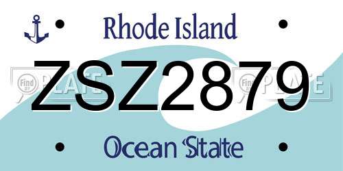 ZSZ2879 Rhode Island License Plate