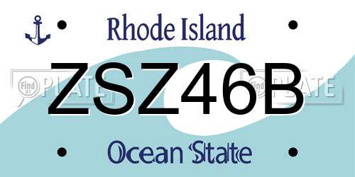 ZSZ46B Rhode Island License Plate