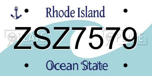 ZSZ7579 Rhode Island License Plate