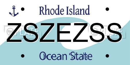 ZSZEZSS Rhode Island License Plate