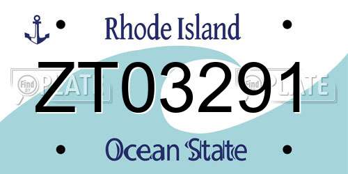 ZT03291 Rhode Island License Plate