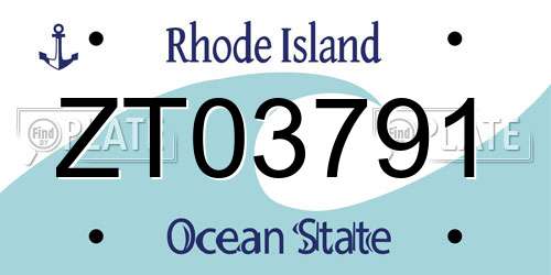 ZT03791 Rhode Island License Plate