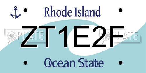 ZT1E2F Rhode Island License Plate